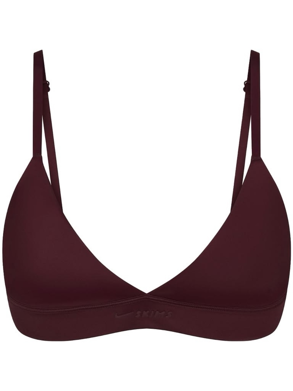Skims Nike Women's Burgundy Wireless Triangle Bra XS